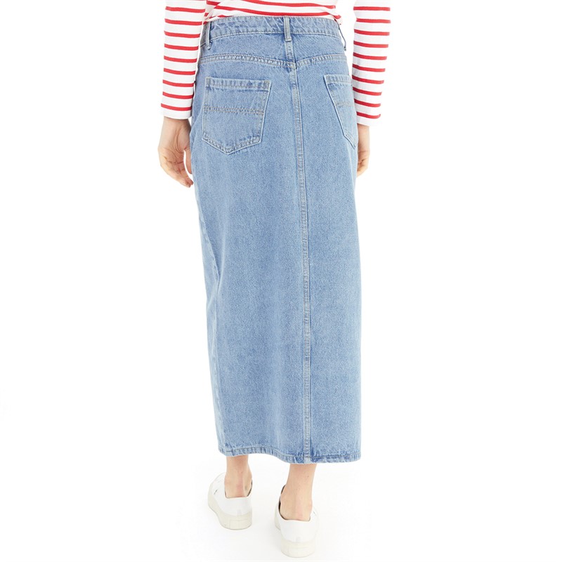 Womens white midi denim skirt cheap