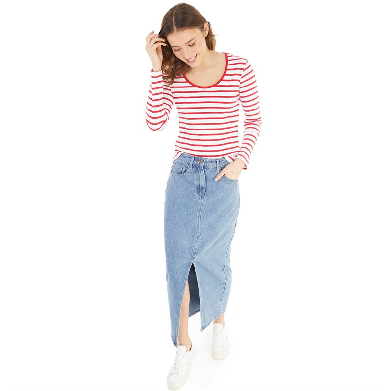 Buy French Connection Womens Denim Midi Skirt Vintage