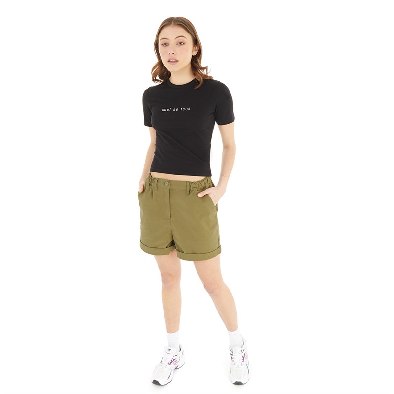 Khaki chino shorts womens online