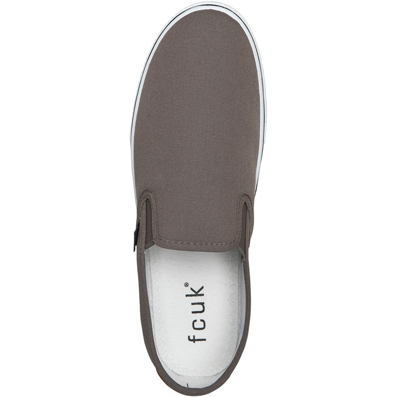 French Connection Deck slip-on canvas pumps dla niego kolor szary