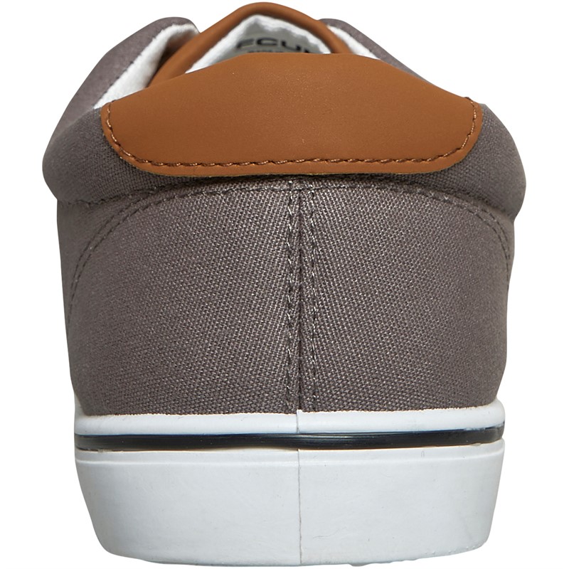 French Connection Mens FCUK Deck Canvas Pumps Grey