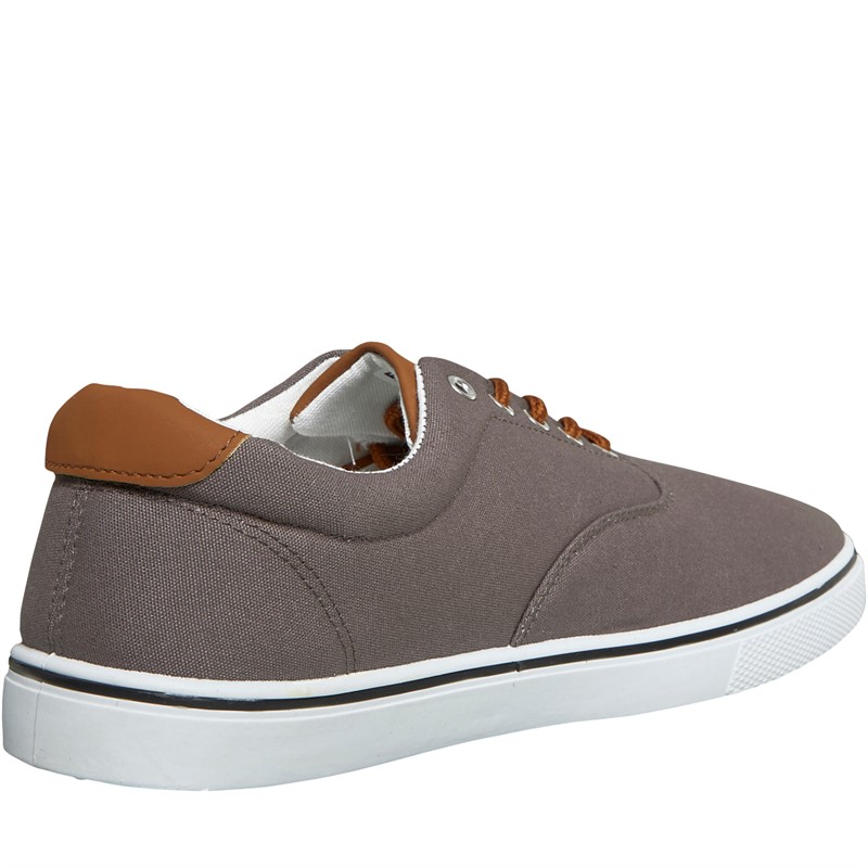 French Connection Mens FCUK Deck Canvas Pumps Grey