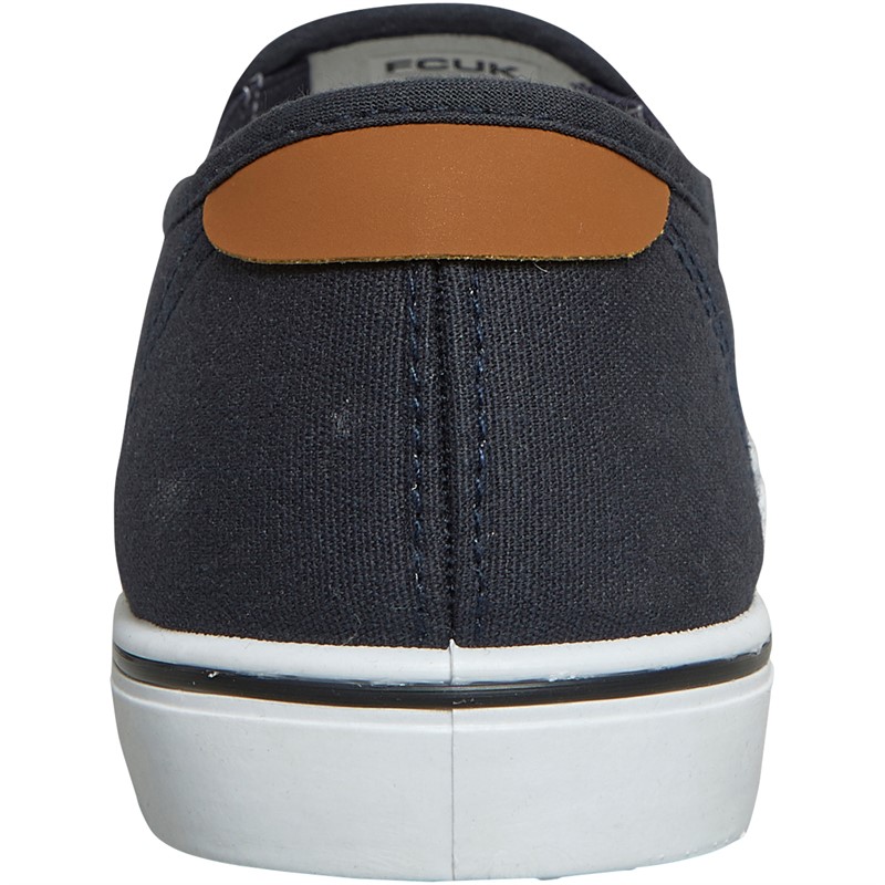 French Connection Deck slip-on canvas pumps dla niego kolor granatowy