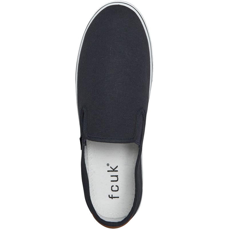 French Connection Deck slip-on canvas pumps dla niego kolor granatowy