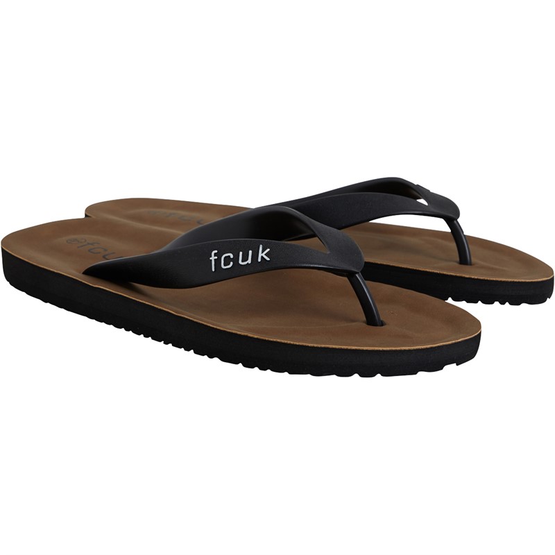 French Connection Mens FCUK Flip Flops Black