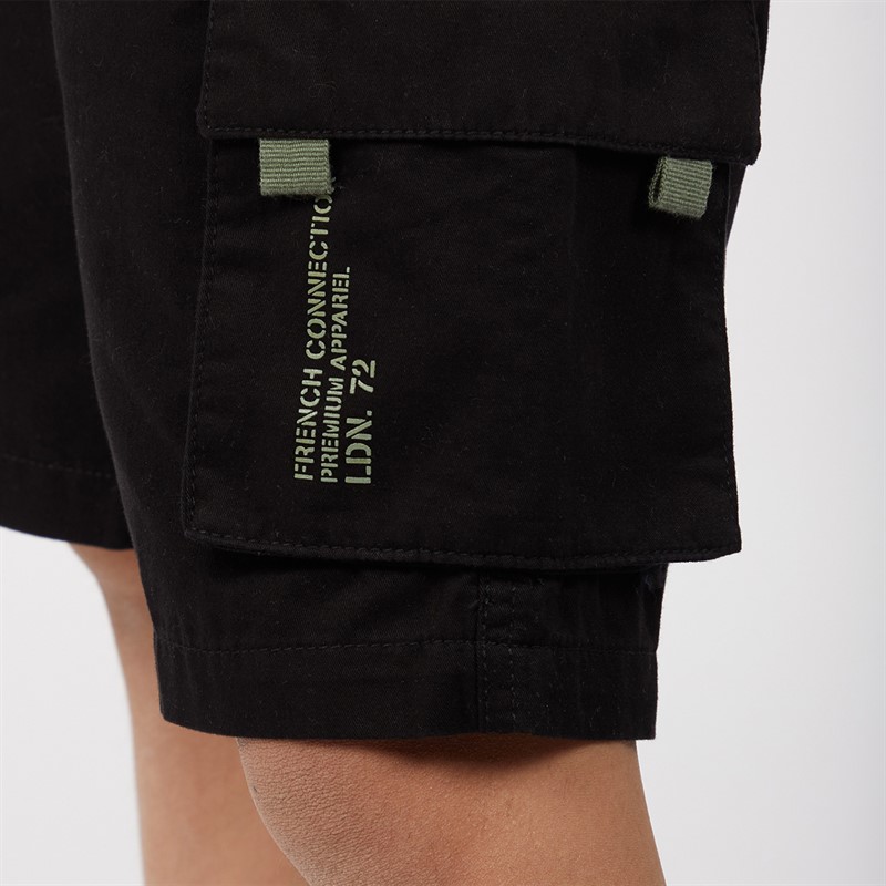 French Connection Boys Vault Cargo Shorts Black