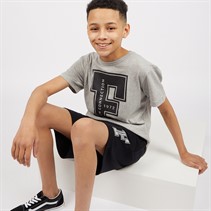 French Connection Boys Frantic T-Shirt And Shorts Set Light Grey Marl/Marine