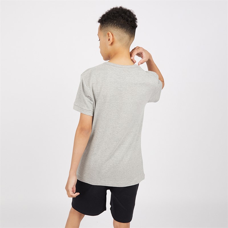 French Connection Jongens T-shirt en shorts set licht grijs melange/marine