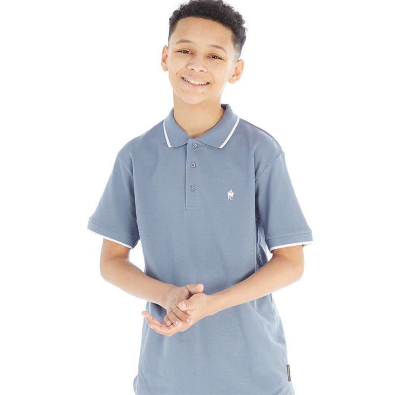 French Connection  Junge Piqué Polo Hellblau/Weiß