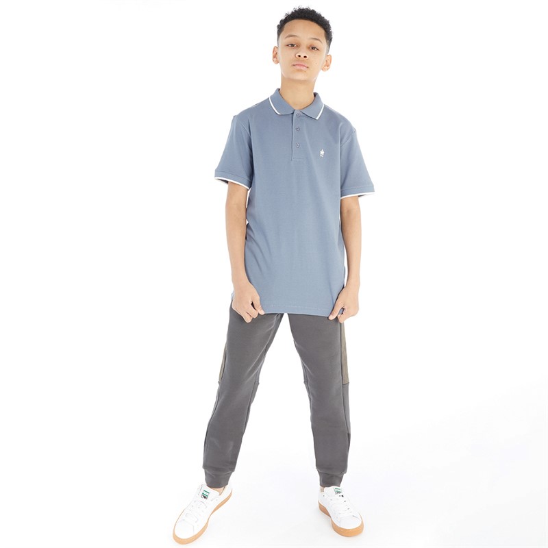 French Connection  Junge Piqué Polo Hellblau/Weiß