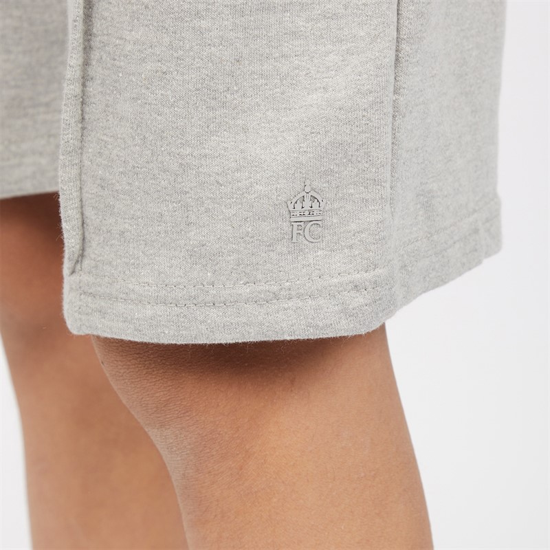 French Connection Boys Court Short Sleeve Zip Polo And Shorts Set Light Grey Marl/Marine