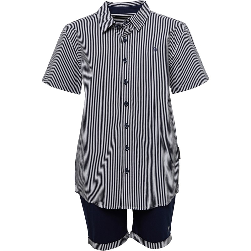 French Connection Ensemble Chemise et Short Edenfield Garçon Marine/Blanc cassé