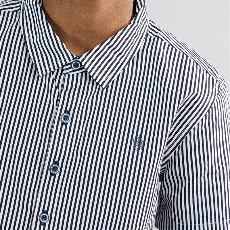 French Connection Drenge Edenfield Skjorte Og Shorts Sæt Marine/Off White