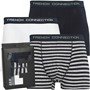 French Connection Mens Three Pack Boxers FC14 White/Marine/Stripe