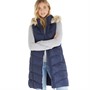 French Connection Womens Mid Length Chev Gilet With Fur Navy