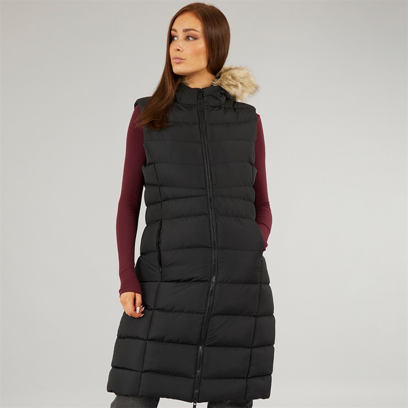 French Connection Womens Mid Length Chev Gilet Black