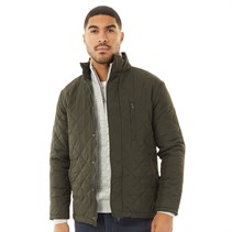 French Connection Mens Diamond Quilted Wad Jacket Khaki