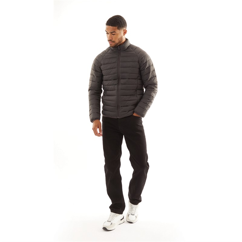 French Connection Mens Row 3 Funnel Superlight Jacket Charcoal
