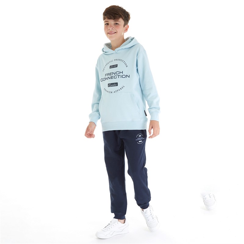 French Connection Boys Chord Hoodie And Joggers Set Sky/Navy