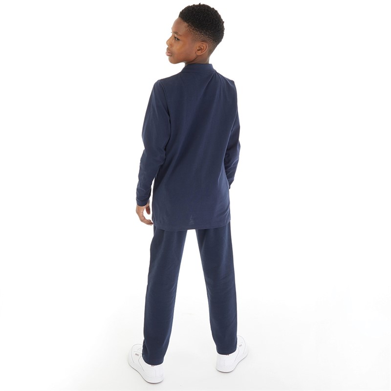 French Connection Boys Coast Button Through Polo Shirt And Joggers Co-Ord Set Marine