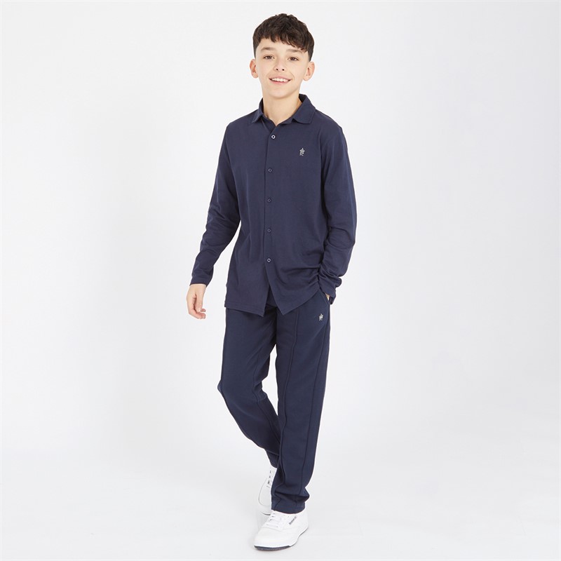 French Connection Boys Coast Shirt And Joggers Co-Ord Set Marine