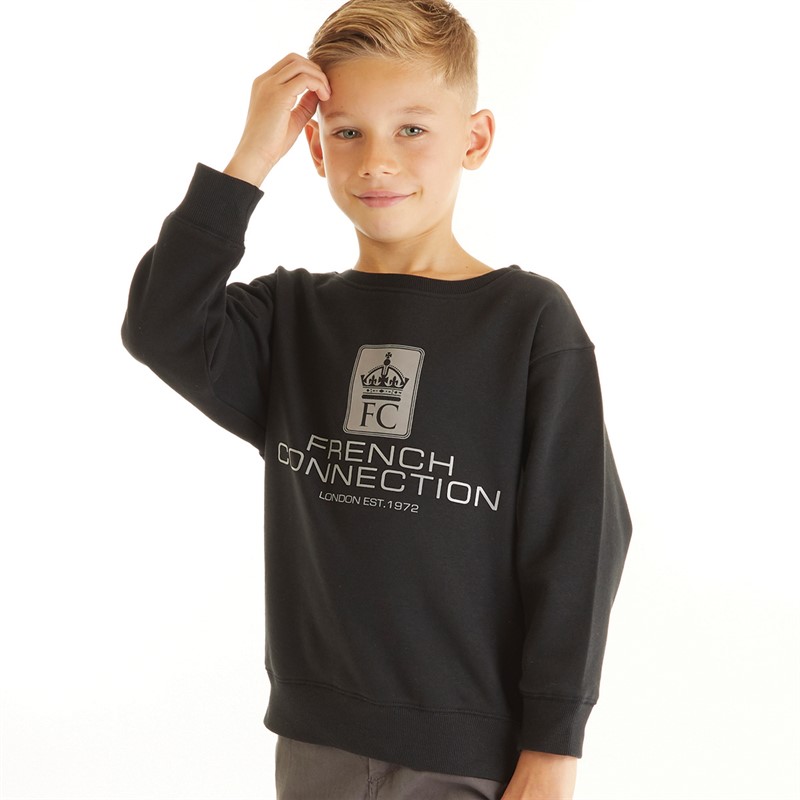 Buy French Connection Boys Checkout Crew Sweatshirt Black