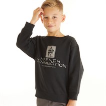 French Connection Boys Checkout Crew Sweatshirt Black
