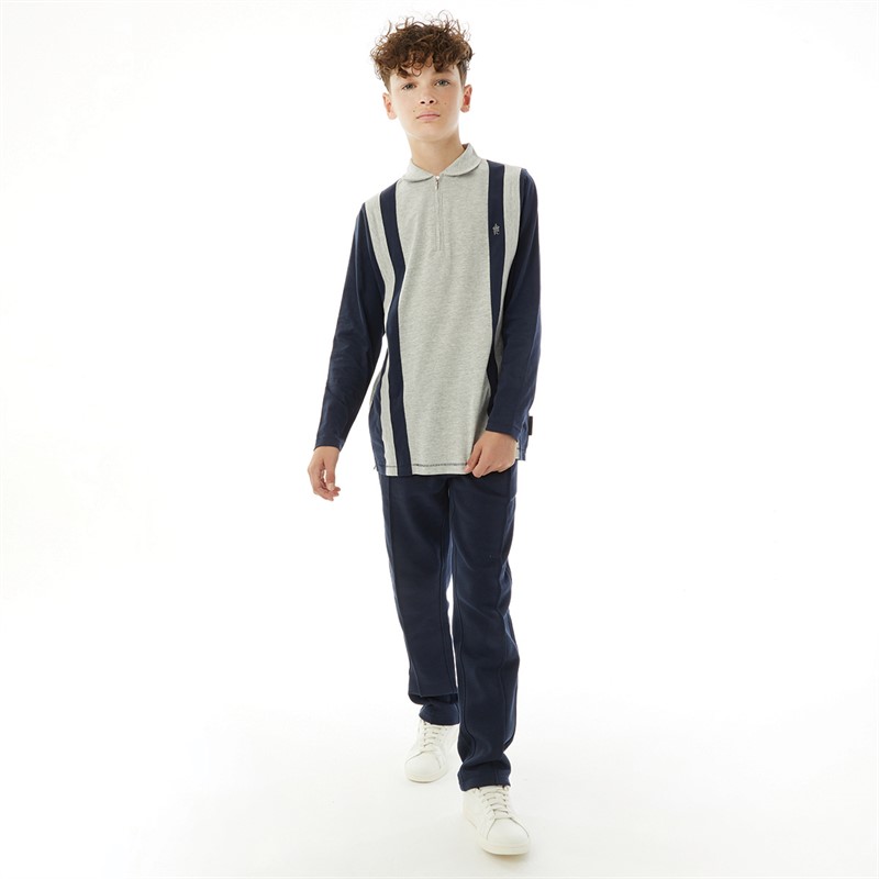 Buy French Connection Boys Court Zip Polo And Joggers Co Ord Set Marine Grey Marl