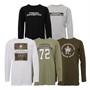 French Connection Boys Five Pack Long Sleeve Tops White/Black/Herb/Khaki/Grey Marl