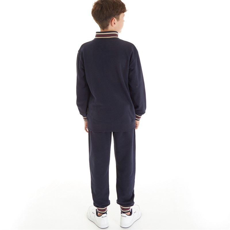 French Connection Boys Lane Zip Through Sweatshirt And Joggers Tracksuit Marine