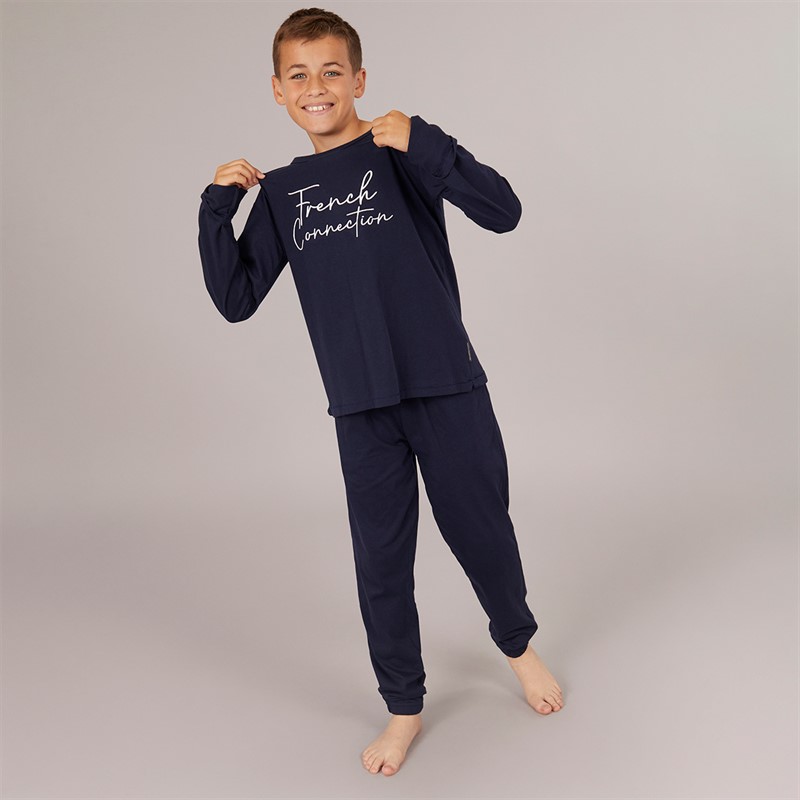 French Connection Boys Script Branded Lounge Set Marine