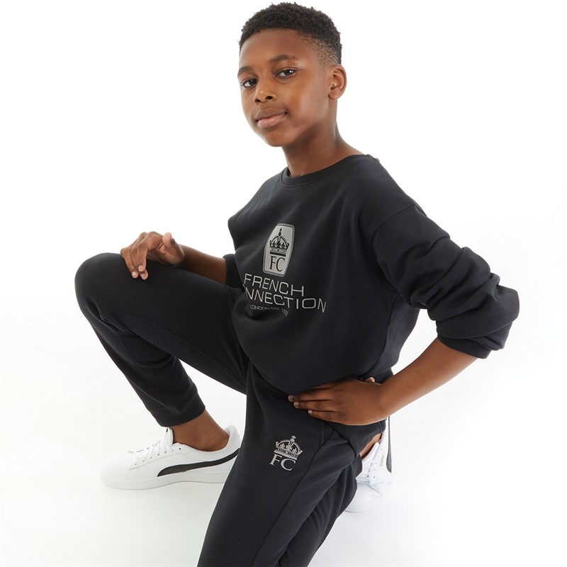 French Connection Boys Checkout Joggers Black