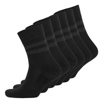 French Connection Mens Six Pack Stripe Socks Black/Charcoal Melange
