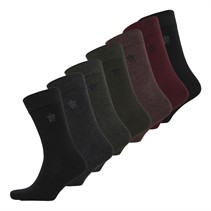French Connection Mens Seven Pack Socks FC6 Black/Charcoal Melange/Marine/Chateaux/Chateaux Melange/Dark Green/Dark Green Melange