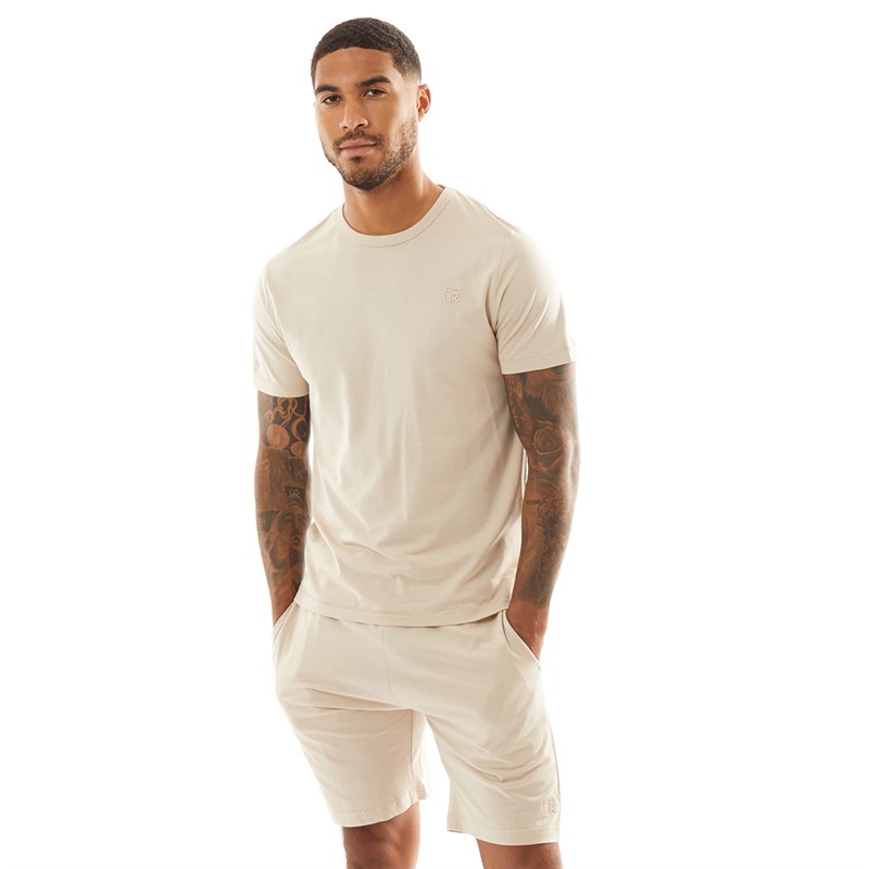Buy French Connection Mens Stack T Shirt And Shorts Set Stone