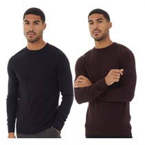 French Connection Mens Cash Two Pack Jumpers Marine/Chateaux