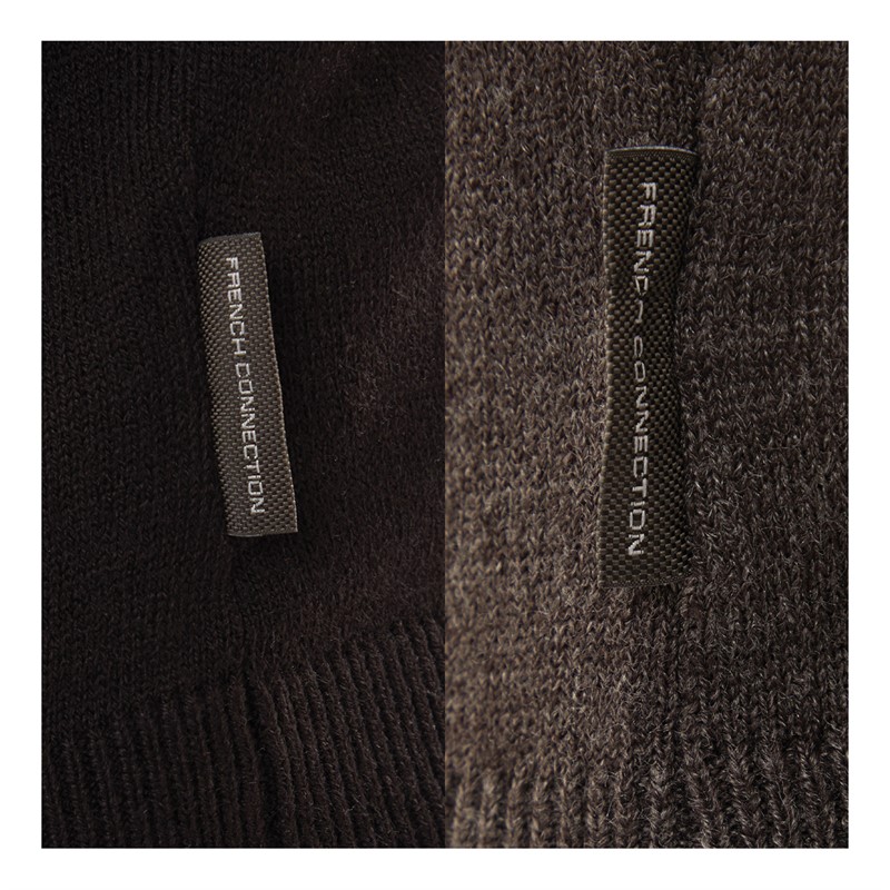 French Connection Mens Cash Two Pack Jumpers Black/Charcoal Mel