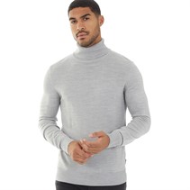 French Connection Mens Cash Roll Neck Jumper Light Grey Mel