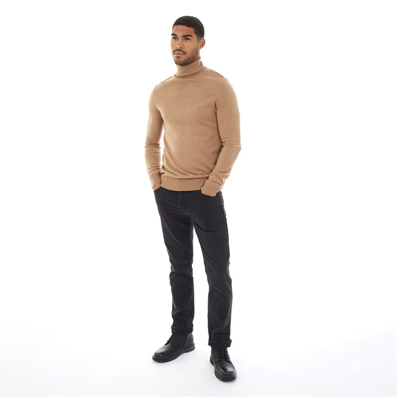 Buy French Connection Mens Cash Roll Neck Jumper Camel Mel