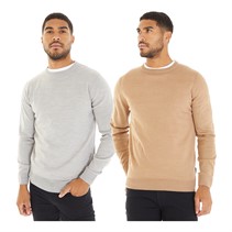 French Connection Mens Cash Two Pack Jumpers Camel Mel/Light Grey Melange