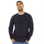 French Connection Mens Cotton Cable Jumper Marine