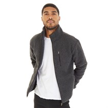 French Connection Herre Borg Fleece med Høj Hals Mørkegrå Mel