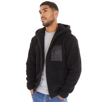French Connection Mens Borg Hoodie Black/Black/Black
