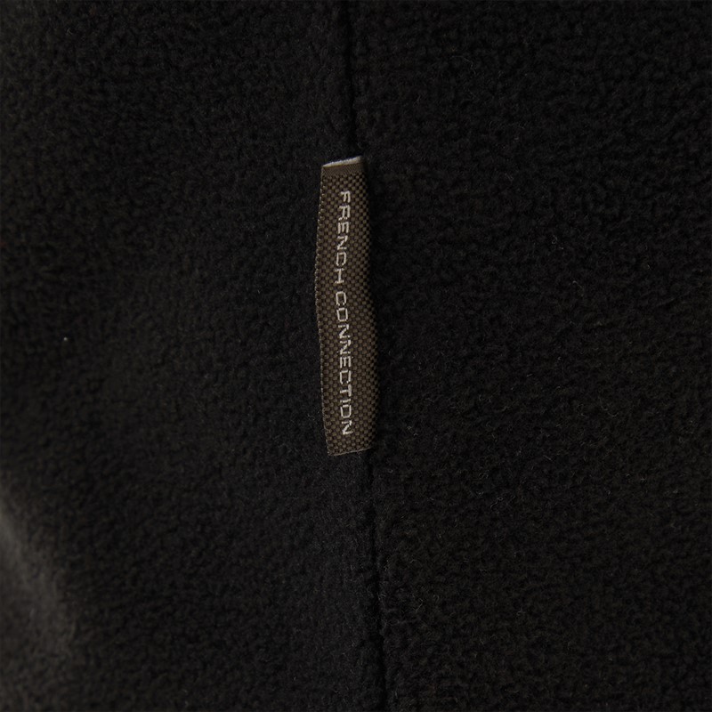 French Connection Mens 1/2 Zip Micro Fleece Black