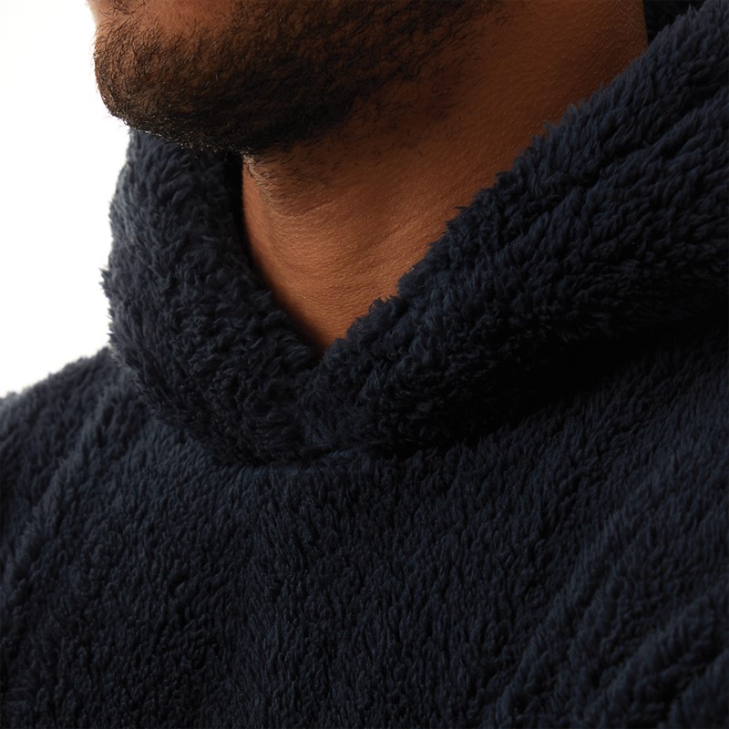 French Connection Mens Boucle Hoodie Marine