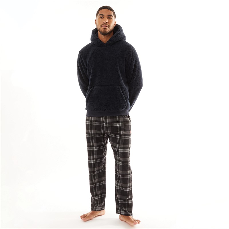 French Connection Mens Boucle Hoodie Marine