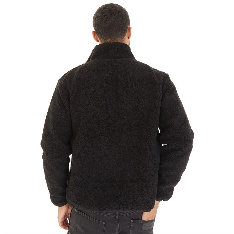 French Connection Fleece aus Fleece Herren mit Schalkragen Schwarz