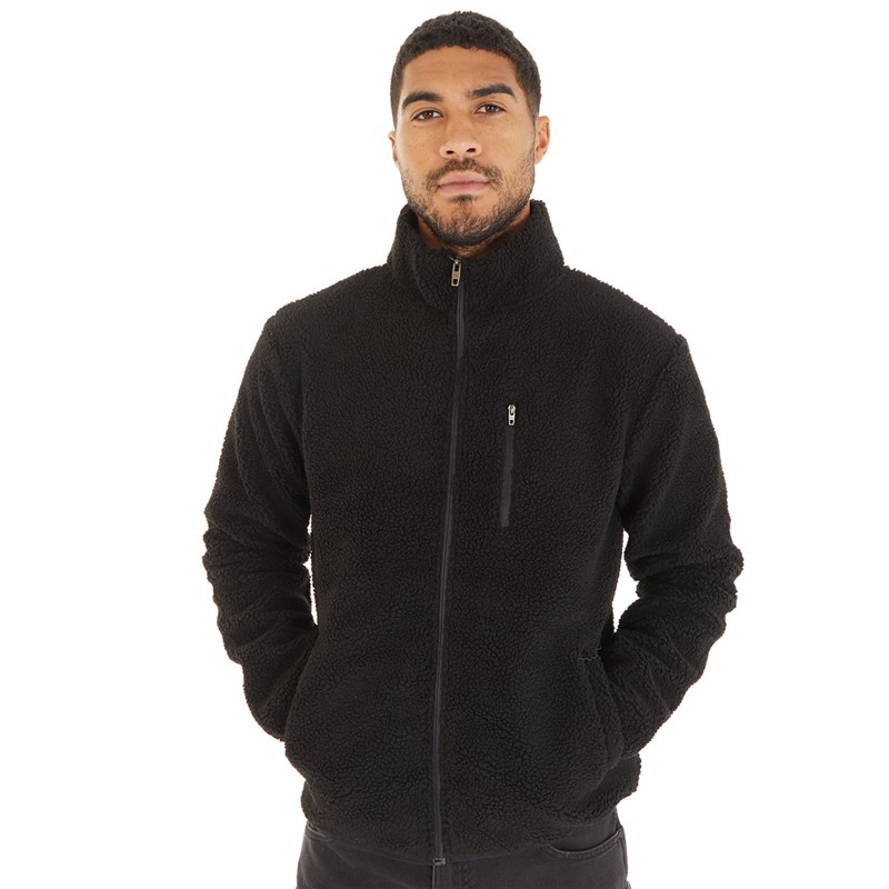 French Connection Fleece aus Fleece Herren mit Schalkragen Schwarz