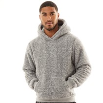 French Connection Mens Boucle Hoodie Light Grey