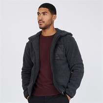 French Connection Borg Hoodie for dla niego kolor Charcoal Mel/Black/Black
